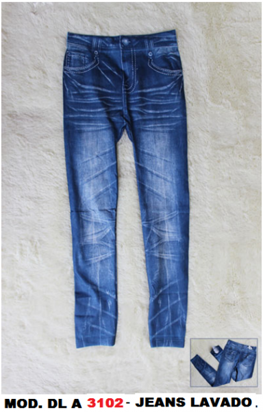 CALÇA LEG STAMPA JEANS LAVADO - 3102